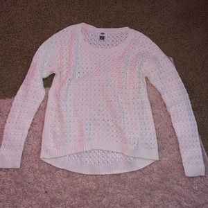 white knit sweater